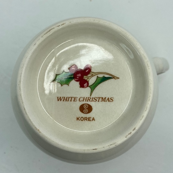 Sango White Ceramic Christmas Poinsettia Print Creamer Jug 10oz Replacement - Picture 5 of 10